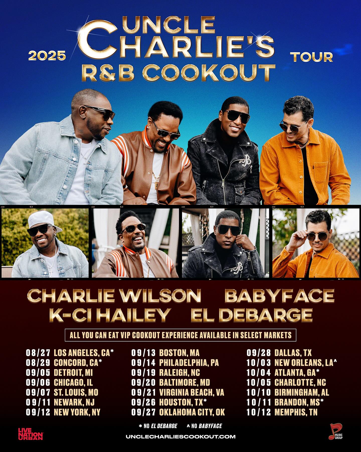 El DeBarge Uncle Charlie's R&B Cookout Tour Poster 2025